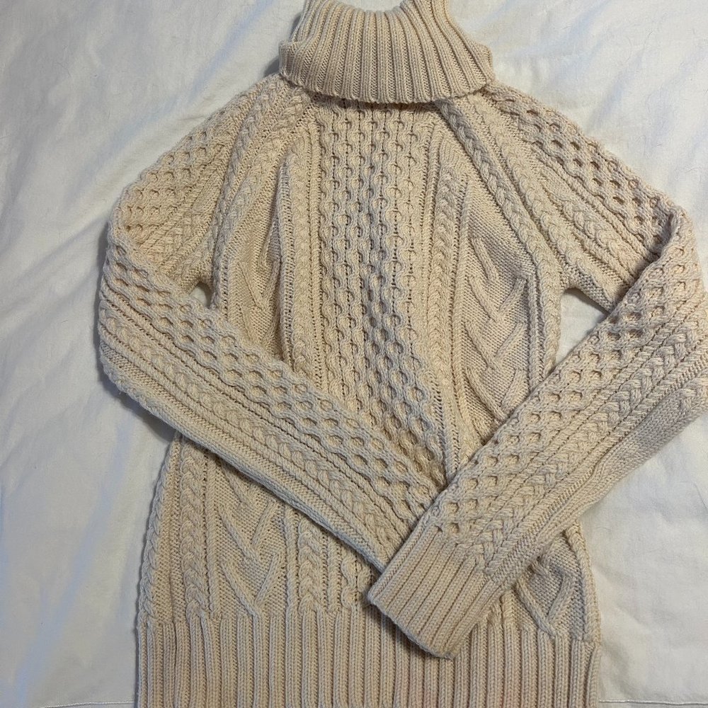 J. Crew Cream turtle neck wool sweater size S